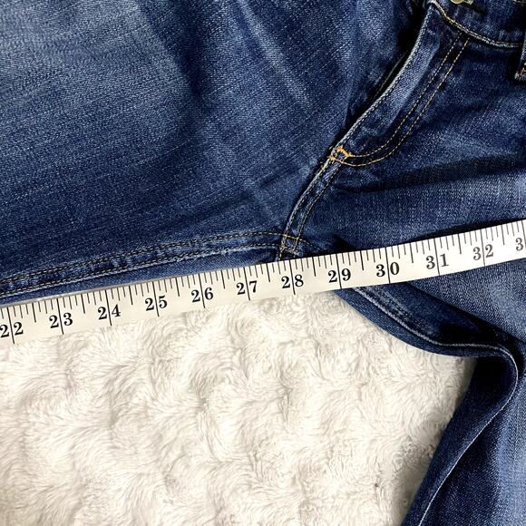 Rag & Bone Blue Dark Wash Denim Tomboy Low Rise Fitted Distressed Jeans 27 - Picture 9 of 9